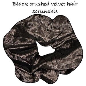 $7ea or 3/$15 Black crushed velvet/ velour hair scrunchie new